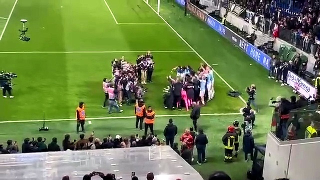 Atalanta-Lazio, la squadra festeggia il pass per la finale