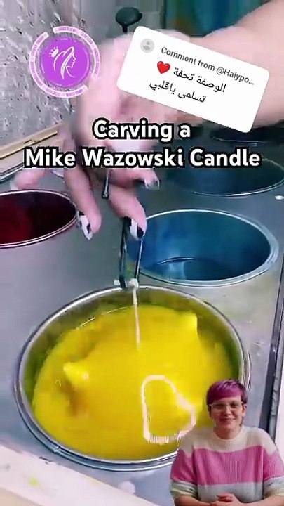 Mike Wazowski candle DIY 🥰😍_ طريقة عمل شمعه مارد وشوشني #monster #مارد_وشوشني #candels #candlediy