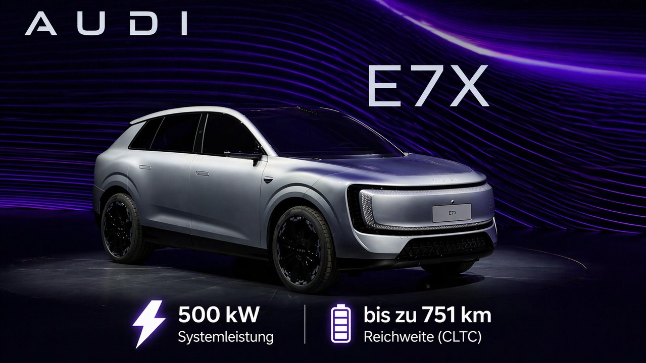 AUDI E7X Elektro-SUV: 500 kW & bis zu 751 km erstmals live
