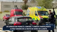 Un conductor pierde el control y embiste frontalmente a otro turismo en la recta de Cemex de Lloseta