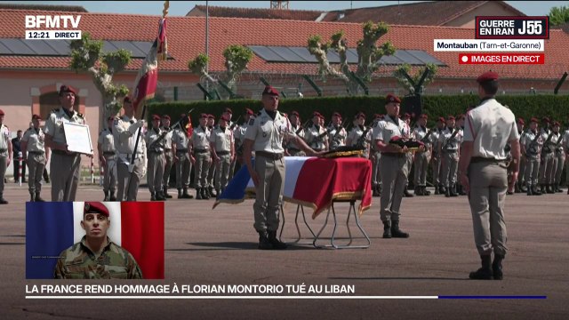 Le 17e RGP de Montauban entonne les Adieux Suisses en l'honneur de l'adjudant Florian Montorio