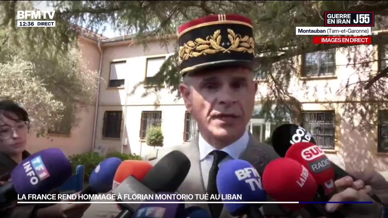 Hommage national à l'adjudant Florian Montorio: "C'est l'hommage de toute la nation pour ce soldat d'exception", déclare Renaud Rondet, commandant de la 11e brigade des parachutistes