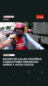 Baches en calles cruceñas conductores denuncian daños y altos costos