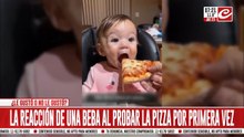 Bebé probó pizza por primera vez y su reacción se hizo viral