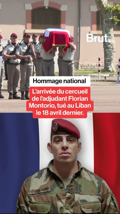 L'arrivée du cercueil de l'adjudant Florian Montorio, tué au Liban le 18 avril dernier.