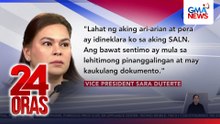 VP Camp says all her wealth declared in SALNs, all are legitimate | 24 Oras