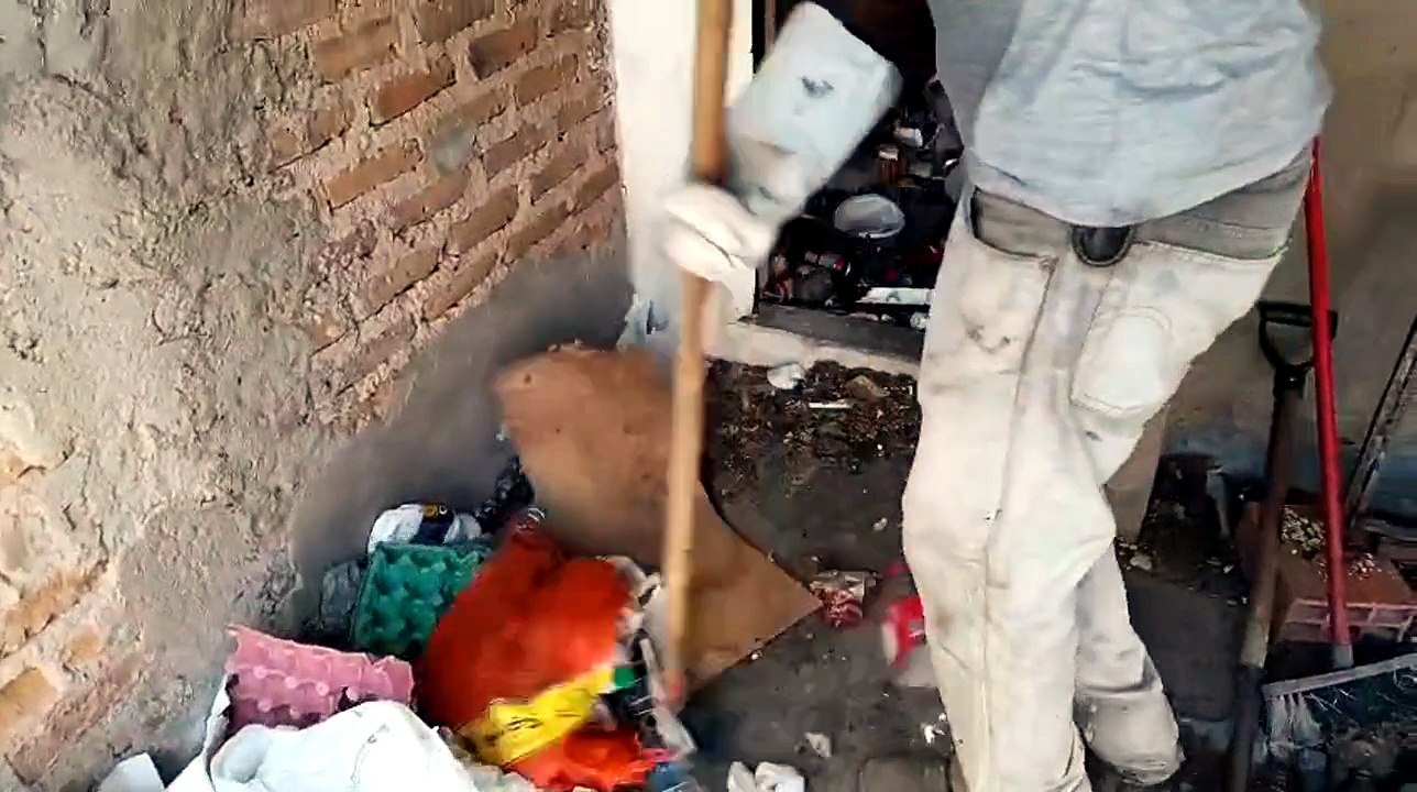 Vídeo mostra trabalho de higienização em residência de acumulador de lixo em Alagoas