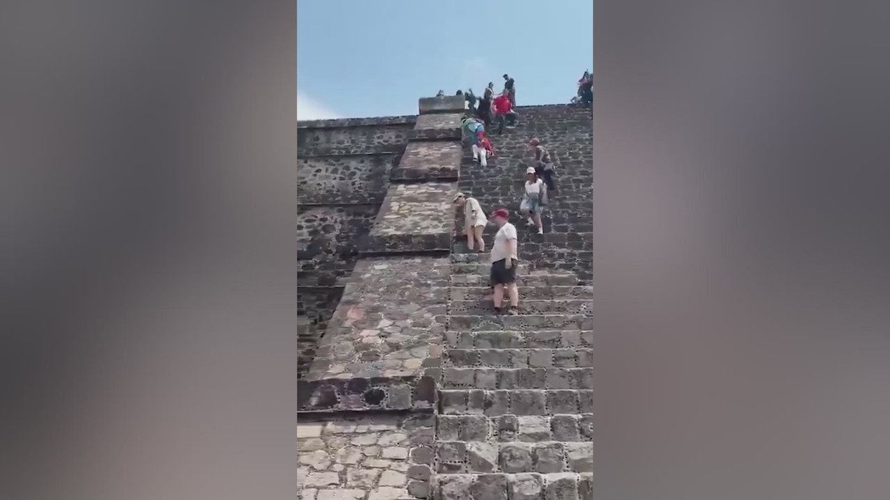 Imágenes que muestran el momento en que comenzó el ataque armado en las pirámides de Teotihuacán en México