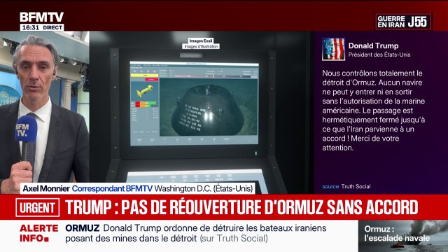 Donald Trump assure que les États-Unis contrôlent totalement le détroit d'Ormuz