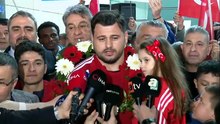 Avrupa şampiyonu olan milli güreşçi Rıza Kayaalp yurda döndü