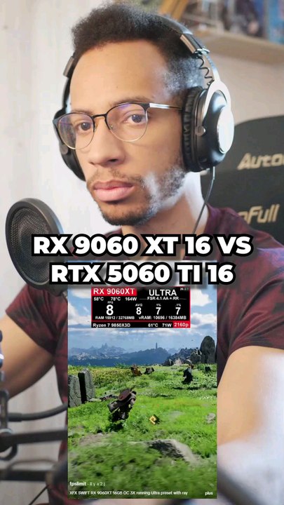 RX 9060 XT 16 ️ RTX 5060 TI 16 #pc #pcgaming
