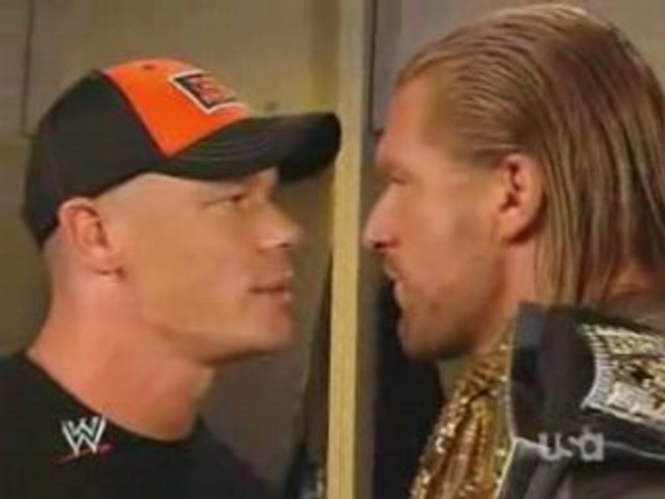 John Cena & Triple H Backstage - Raw 6/9/08