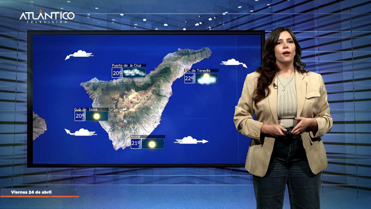 La previsión del tiempo en Canarias para el 24 de abril de 2026, en Atlántico Televisión.