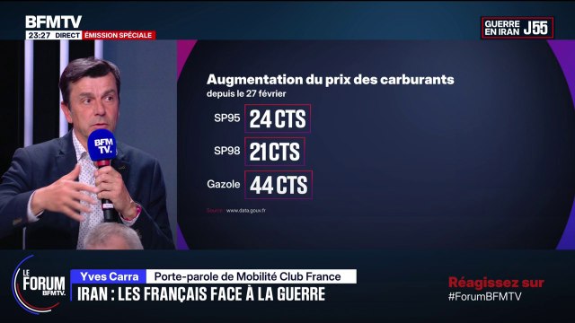 FORUM BFMTV - Yves Carra, porte-parole de Mobilité Club France, sur les prix des carburants: Quand on aide tout le monde, on crée une unité nationale