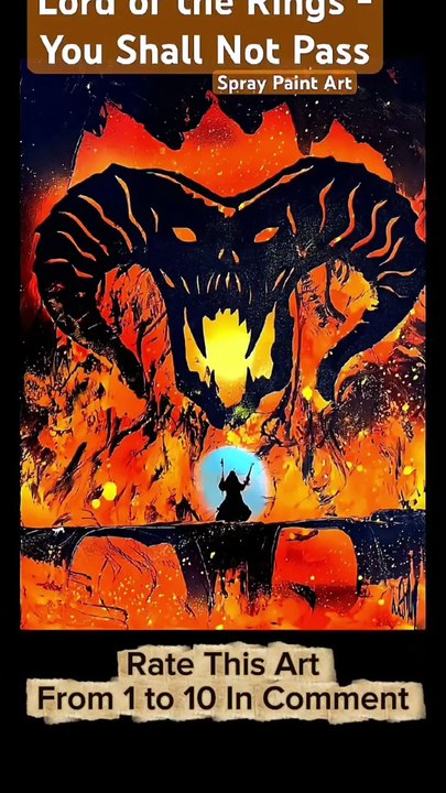 Amazing Spray Paint Art – Gandalf vs Balrog | Lord of the Rings Street Art