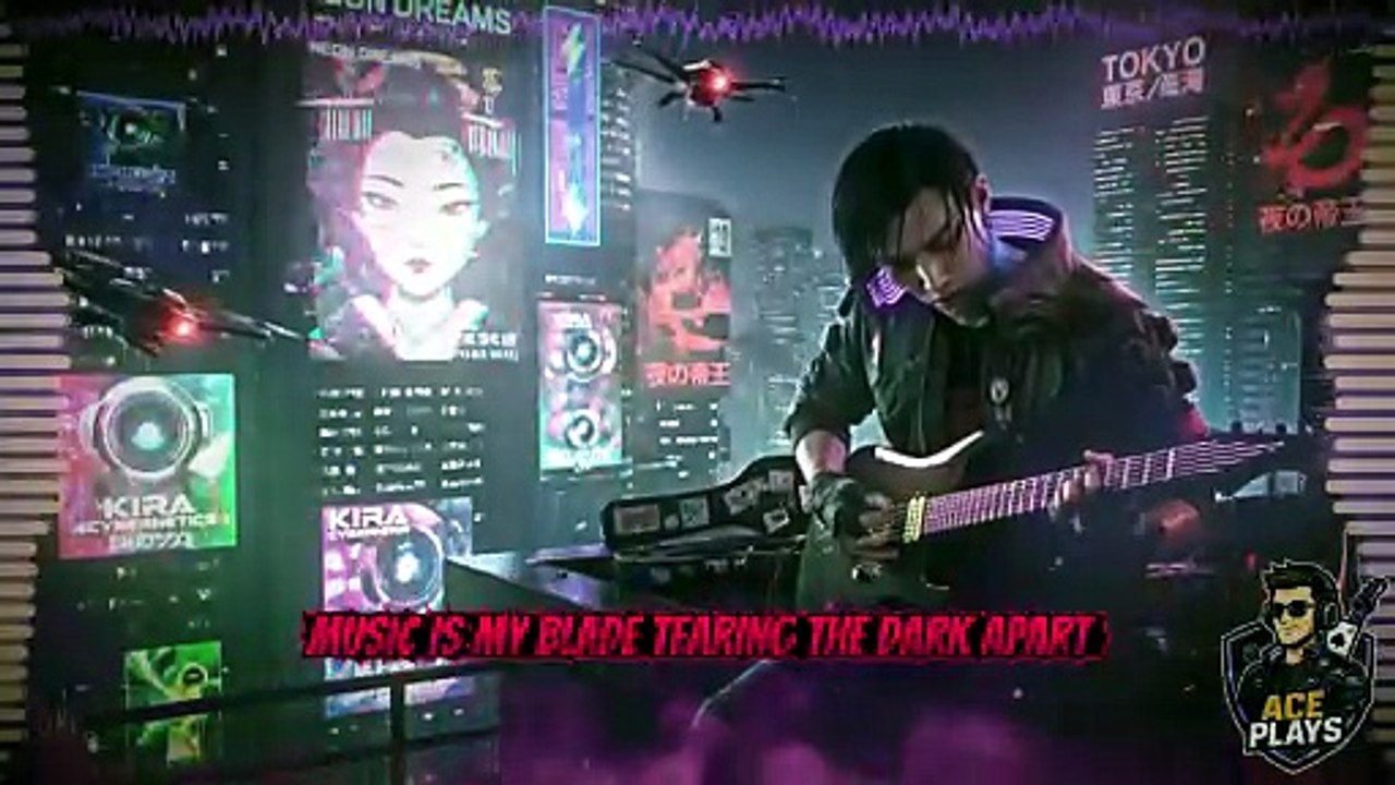 Emperor of the Neon Rain 🔥 Cyberpunk Guitar in Rainy Neon City