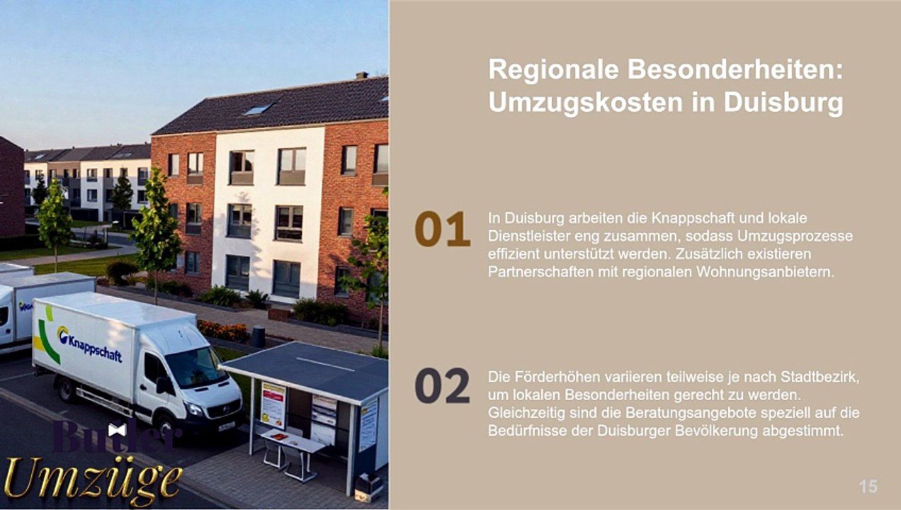 Umzugskosten und Wohnumfeldverbesserung durch die Knappschaft Duisburg & Butler Umzüge GmbH