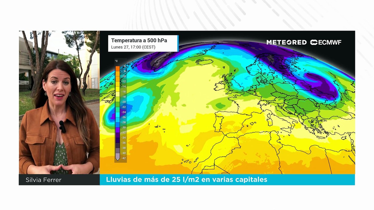 Lluvias de más de 25 l/m2 en varias capitales
