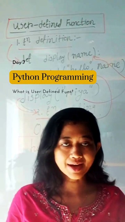 Day 7 Python Programming at TCCI - What is Userdefined Function
