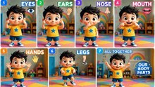 Learn Body Parts for Kids 👀👂👃 | Eyes, Ears, Nose, Mouth Song | Kabir’s World