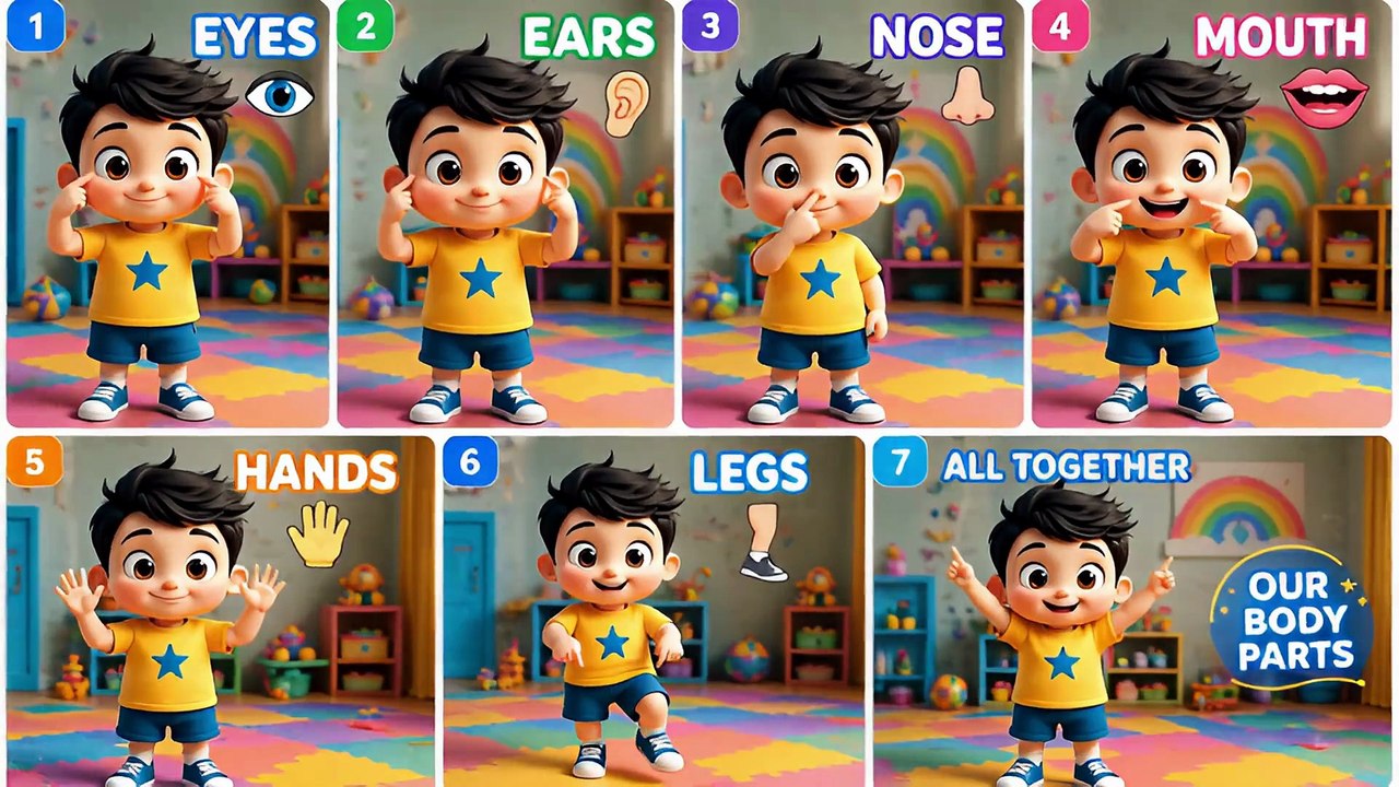 Learn Body Parts for Kids 👀👂👃 | Eyes, Ears, Nose, Mouth Song | Kabir’s World