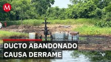 Ducto abandonado de Pemex causa derrame en laguna
