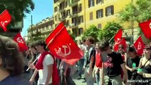 Al corteo 25 aprile a Roma "Partigiani della pace" e "Free palestine"