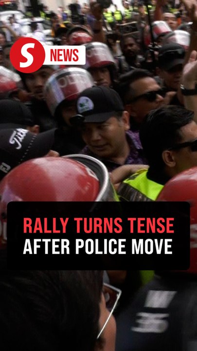 Tussle breaks out between protesters, cops at rally after Rafizi briefly led away