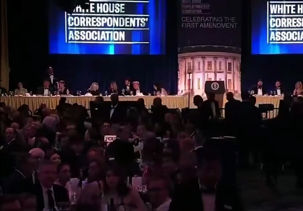 Bath uk| Moment President Trump was escorted from the White House Correspondents' Dinner after intruders attacked the dinner hall.