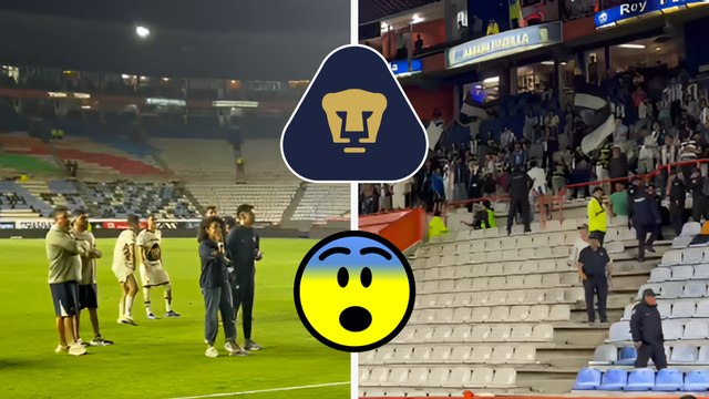 Pumas queda atrapado en la cancha del Estadio Hidalgo; porra de Pachuca no los deja salir