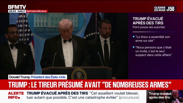 Tirs lors du dîner des correspondants de la Maison Blanche: le tireur présumé avait de nombreuses armes , affirme Donald Trump