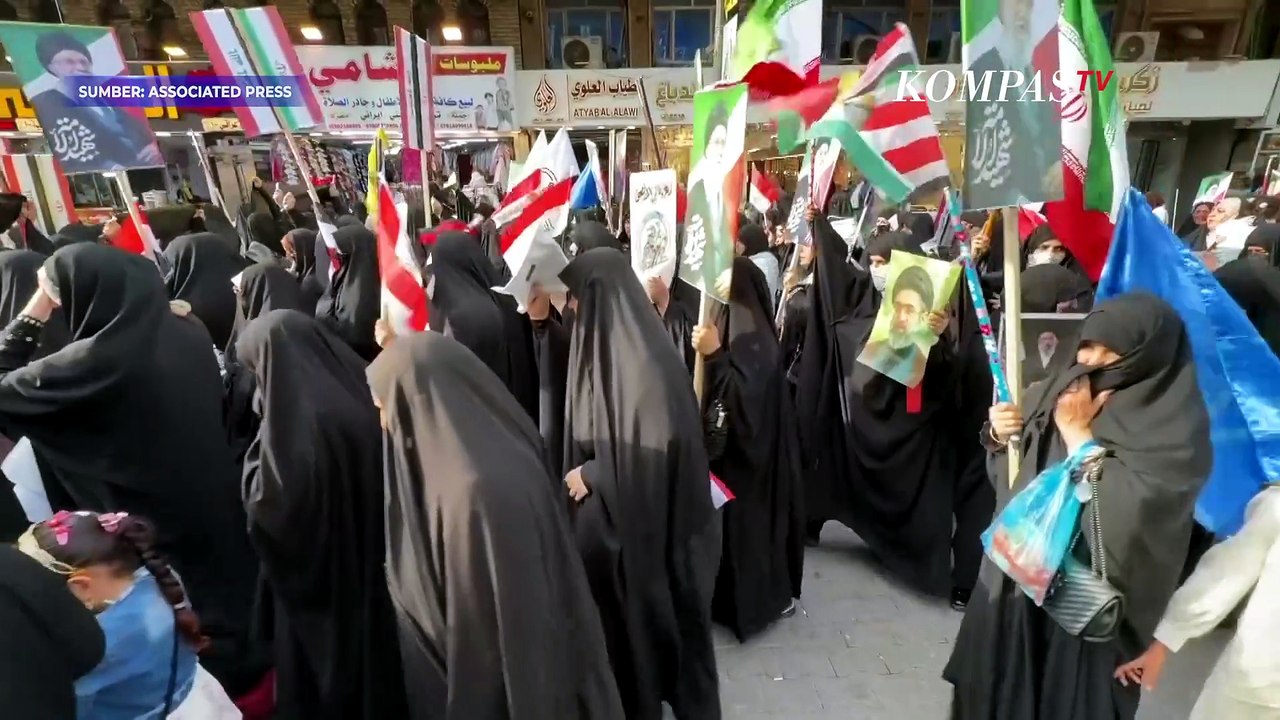 Kecam AS & Israel, Perempuan Irak Turun ke Jalan di Baghdad Dukung Iran