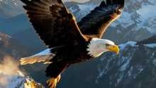 The Eagle feeding his young ones with slices of pizza