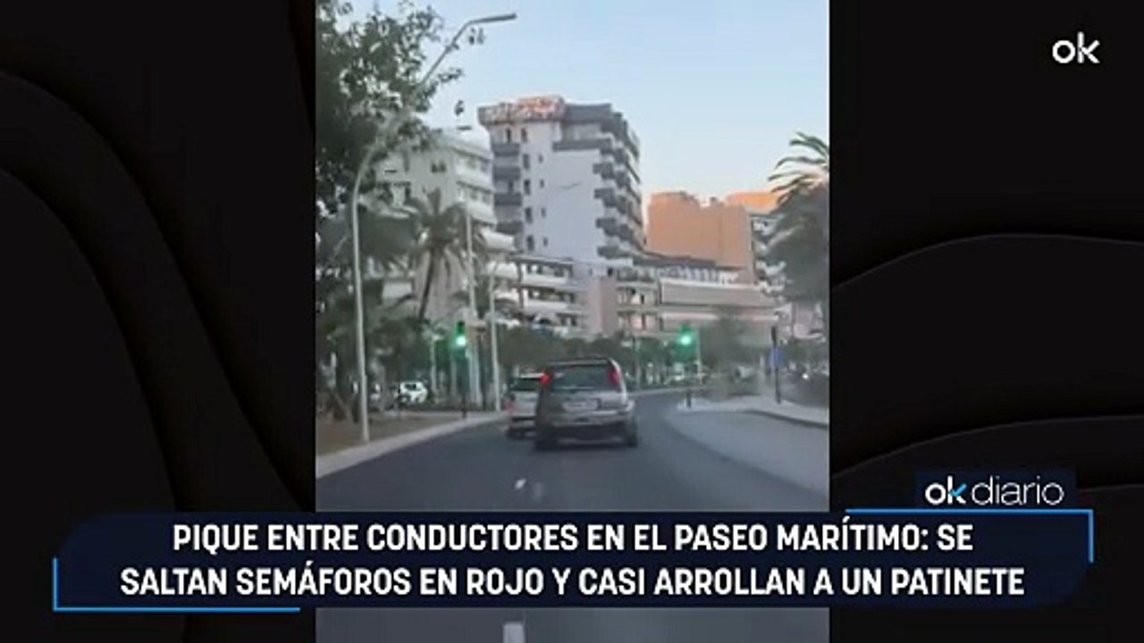 Pique entre conductores en el Paseo Marítimo: se saltan semáforos en rojo y casi arrollan a un patinete
