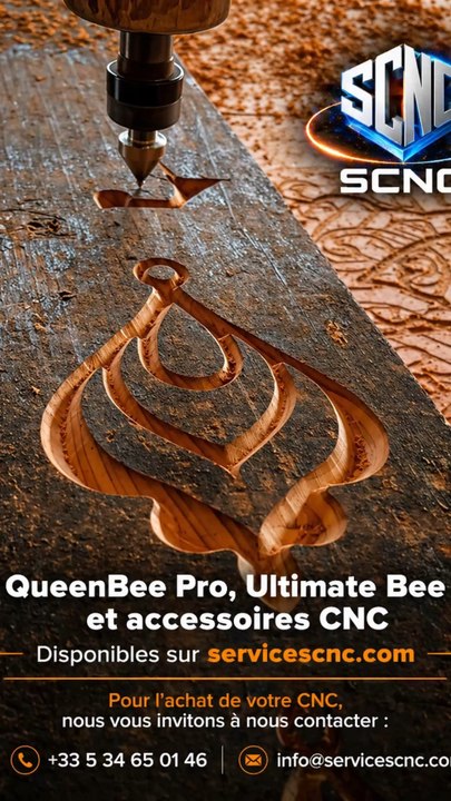 QueenBee Pro, Ultimate Bee & accessoires CNC👉 Disponibles dès maintenant sur servicescnc.comBesoin de conseils ou prêt à passer commande ?Contactez-nous :📞 +33 5 34 65 01 46📩 info@servicescnc.com