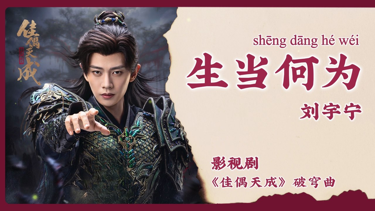 【Chi/Eng/Pinyin Lyrics】 刘宇宁 (Liu YuNing) - 生当何为 (What Should Life Be) | 《佳偶天成 Fate Chooses You》 OST