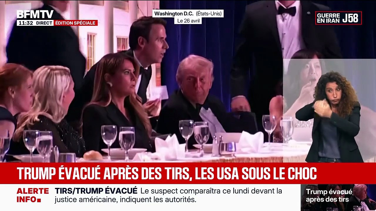 Laurence Haïm le dimanche 26 avril sur BFMTV, à propos des coups de feu entendus en marge du dîner des correspondants de la Maison Blanche, à Washington.