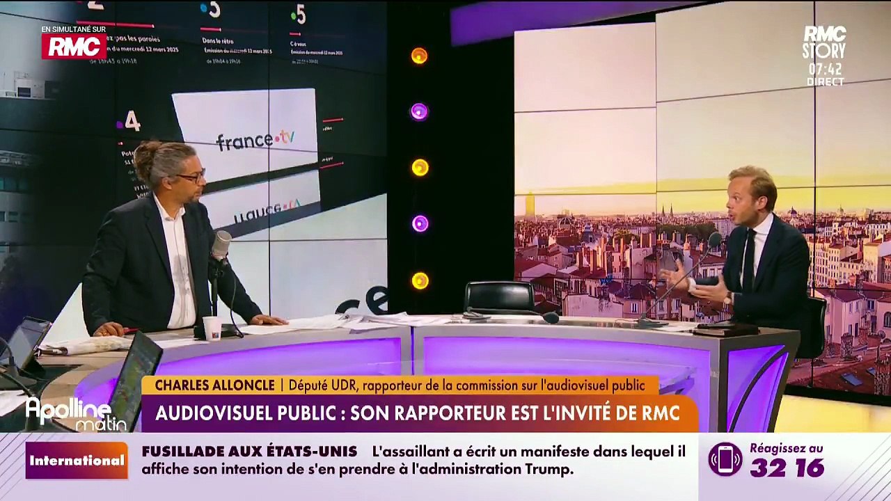 Rapport sur l'audiovisuel public:"J'ai été très choqué de voir ces fausses informations circuler. On m'a expliqué que je voulais la fin du tour de France, des Six nations etc, je dis tout l'inverse dans mon rapport", affirme Charles Alloncle, député UDR