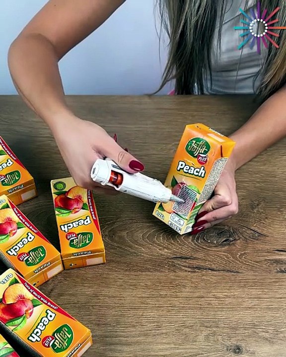 Juice box makeover into desk organizer✏️🧃