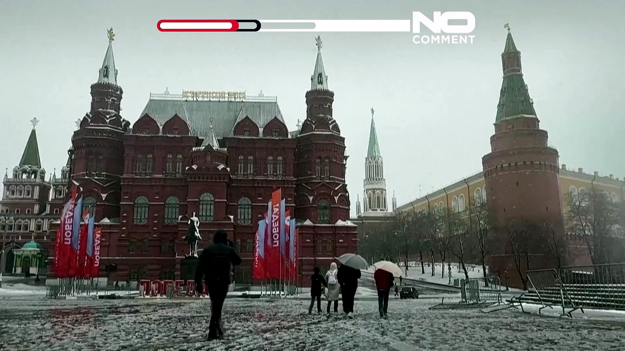 Seltener Frühlingsschneesturm über Moskau