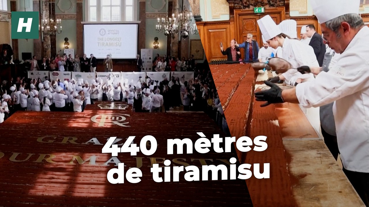 À Londres, une centaine de chefs italiens explosent le record du monde du plus long tiramisu