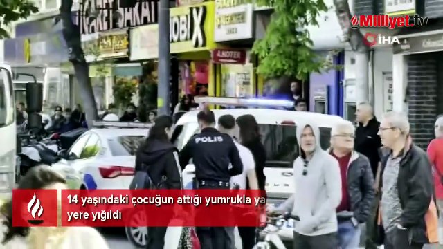 Sokak ortasında dehşete düşüren olay! 14 yaşındaki çocuk yaşlı adamı hastanelik etti