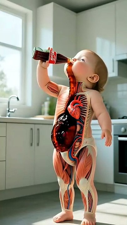 Kid drink coke