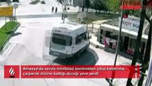 Genç kızlar saniyelerle kurtuldu! Kontrolden çıkan minibüs...
