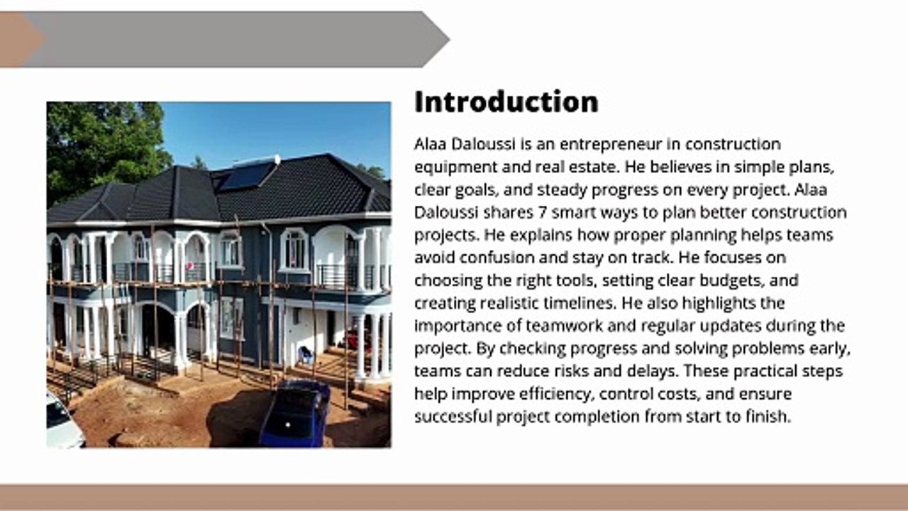 Alaa Daloussi Shares 7 Smart Ways to Plan Better Construction Projects