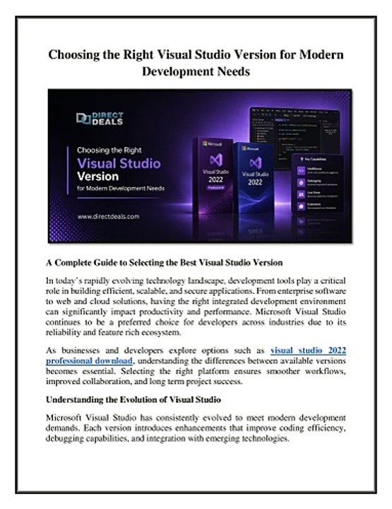 Choosing the Right Visual Studio Version for Modern Development Needs