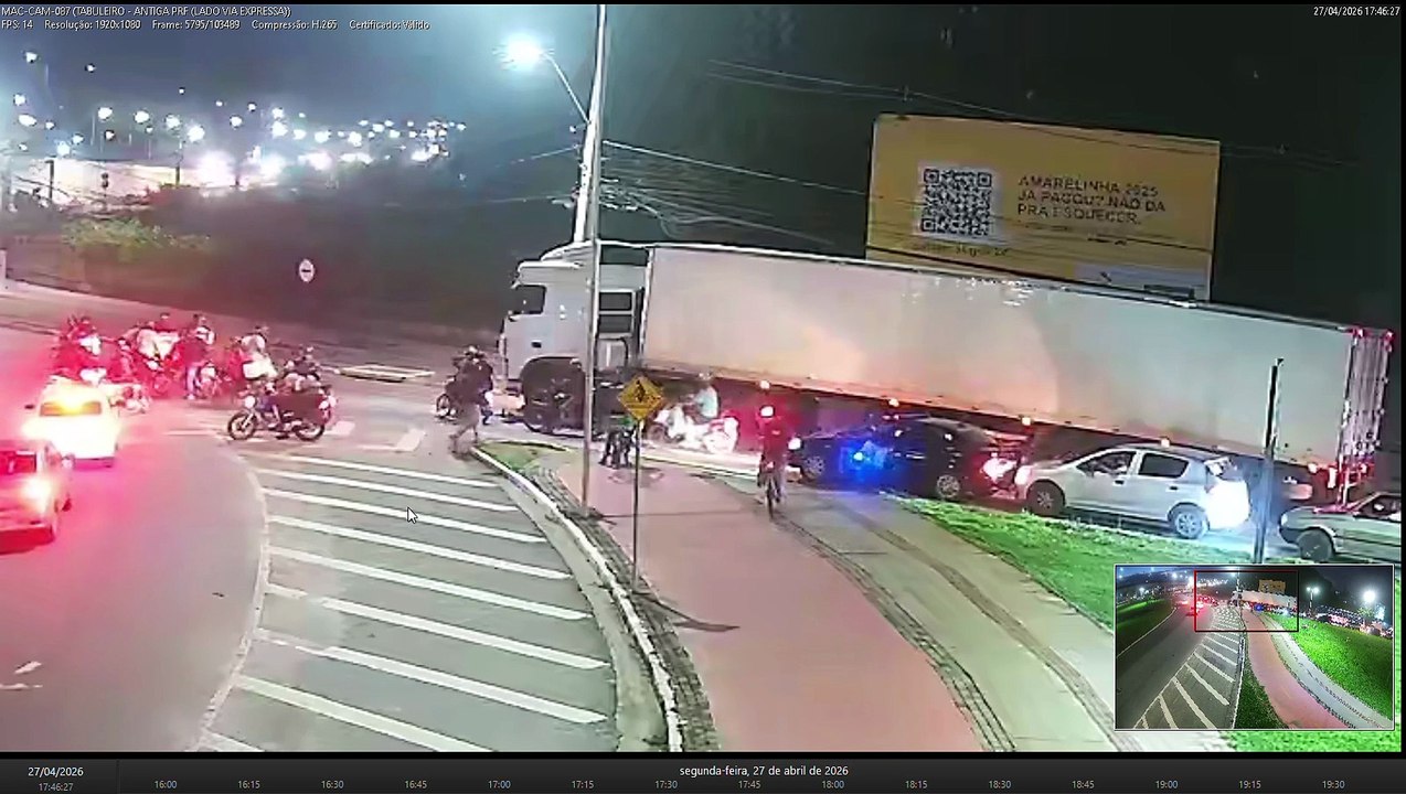 Câmera registra atropelamento de ciclista na parte alta de Maceió