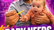 Baby DEMANDS Dad’s Fries 🍟😂 | Cutest Food Thief Ever!