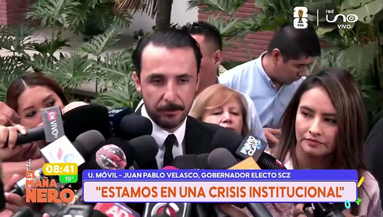 JUAN PABLO VELASCO GOBERNADOR DE SCZ LLEGA A LA ENTREGA DE CREDENCIALES