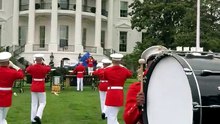 Bath uk |The drum and trumpet team performed here on the South Lawn of the White House before the official reception for the King and Queen.